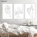 Картина на холсте любящая рука, теплый семейный постер, абстрактная линия, художественный принт, романтический поцелуй, минималистичное настенное искусство, домашний декор