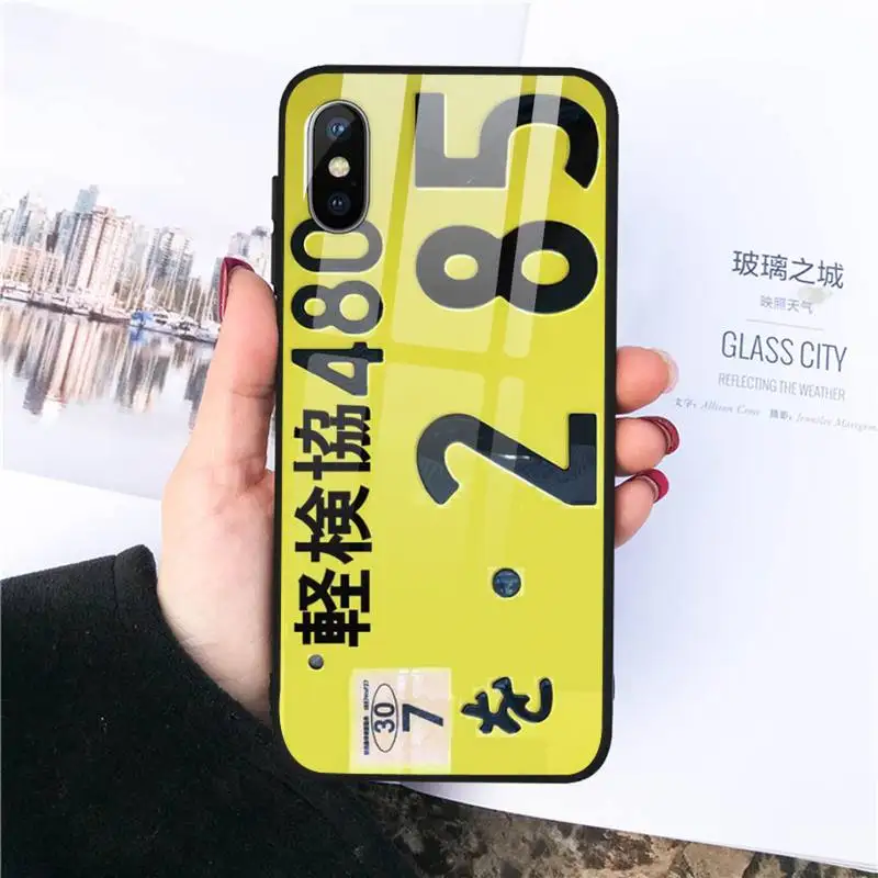 

funny License New York plate number Phone Case Tempered glass For iphone 11 12 PRO MAX X XS XR 5C 6 6S 7 8 plus