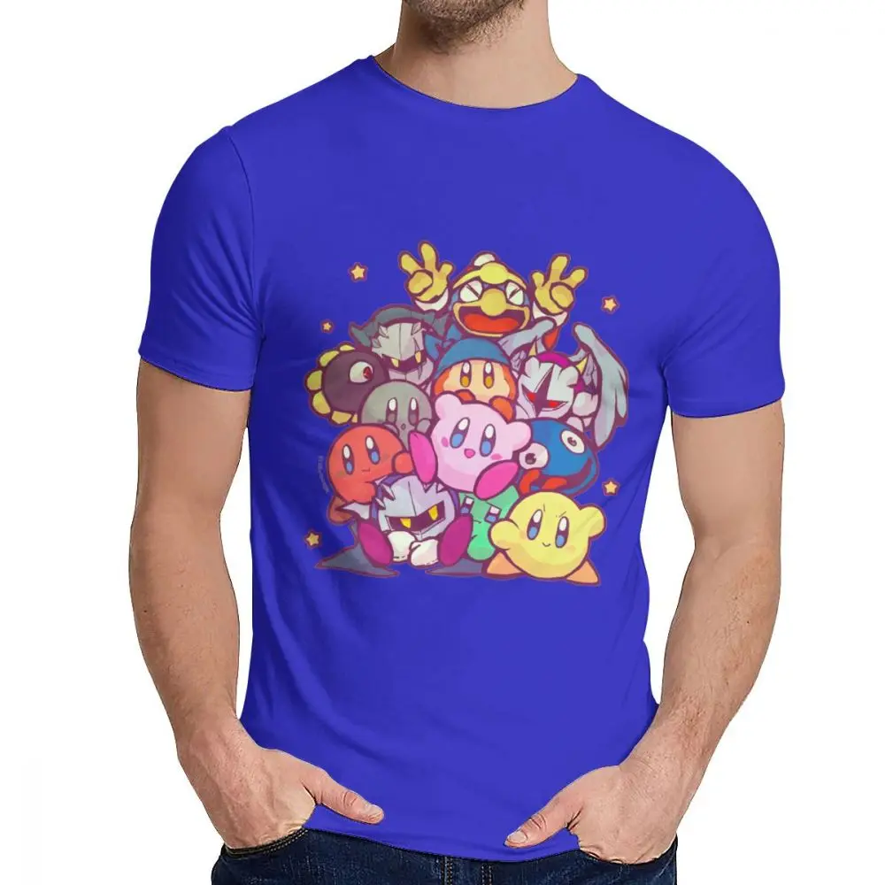 Стильная семейная футболка Kirby Group для мужчин, хипстер, натуральный хлопок, Camiseta, S-6XL - Color: Blue