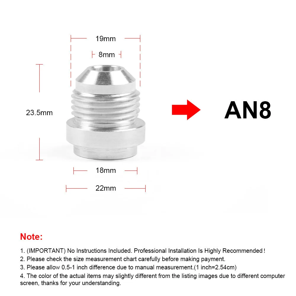 

4PCS AN8 8 AN Male Weld Joint Billet Aluminum Alloy Thread AN8 Weld Connector On Fitting