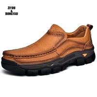 genuine leather shoes men loafers soft cow leather men casual shoes new male footwear black brown slip on climbing outdoor