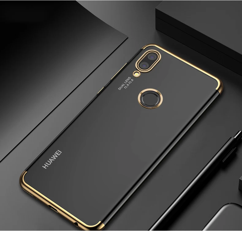 Золотой Мягкий силиконовый чехол из ТПУ для huawei P30 Lite Pro P20 P Smart Plus Z Nova 3 3i 5 10 Honor 9 lite 8X20 10i mate 20 Lite - Цвет: Золотой
