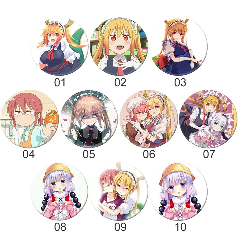 Kobayashi san Chi No Maid Dragon коллекция значков Miss Дракон горничная значок косплея брошь