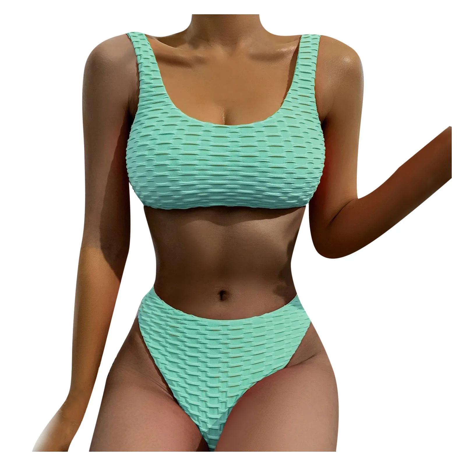 

Women Sexy Solid Push Up High Cut Lace Up Halter Bikini Set Two Piece Swimsuit Summer Fashion Swimwear Bathing Suit
