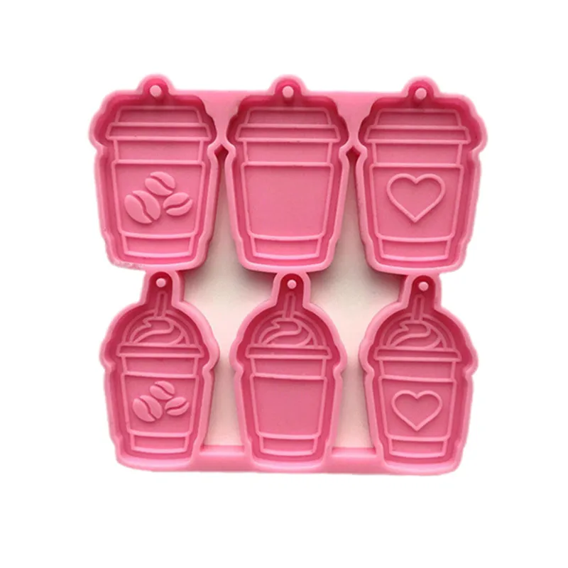 

Coffee Cup Keychain Silicone Mold DIY Earring Decoration Pendant Crystal Epoxy Resin Mold