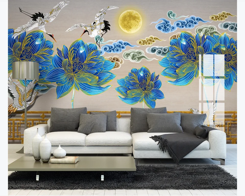Пользовательские 3D фото обои роспись новый китайский чернильный рисунок Лотос