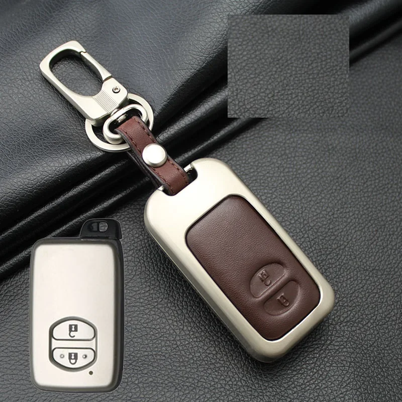 D Brown Leather Car Key Case Cover For Toyota Land Cruiser Prado 150 Camry Prius Crown For Subaru 2013 Foreste Outback XV legacy - Название цвета: D Brown