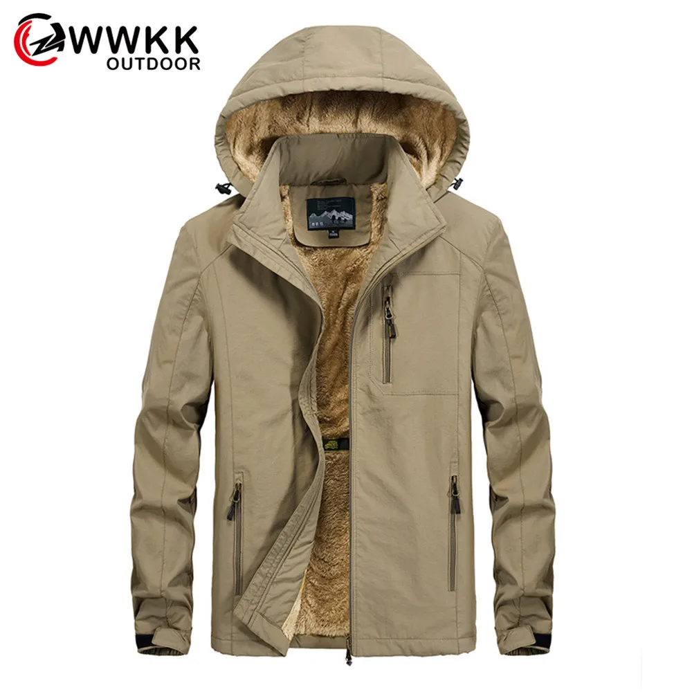 

Men's Hiking Jackets Outdoor Sports Clothes Waterproof Coats Hooded Plus Velvet Trekking Skiing Male Jacket Winter Warm Camping