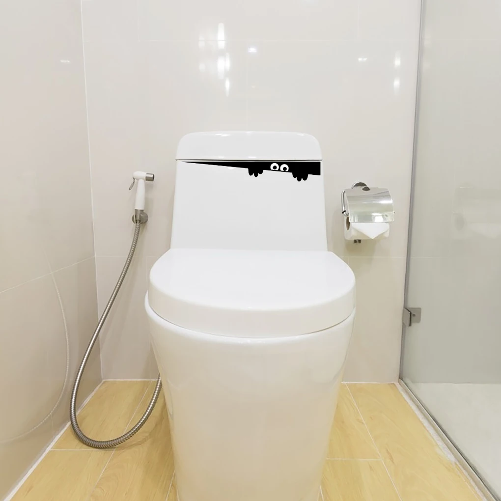 1 шт. наклейка на туалет DIY Забавный прищур Монстр Виниловая настенная наклейка искусства для ванной комнаты с возможностью снятия для домашнего украшения в туалете.