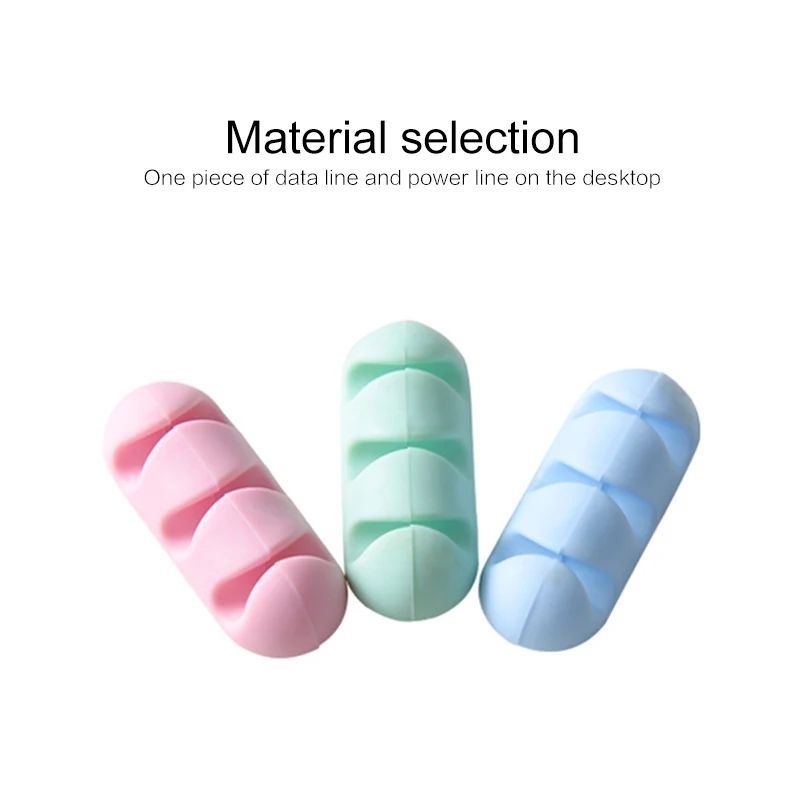 

3 Colors Cable Holder Management Organizer Organiser Finishing Desktop Plug Wire Retention Clips Power Cord Winder Home Office