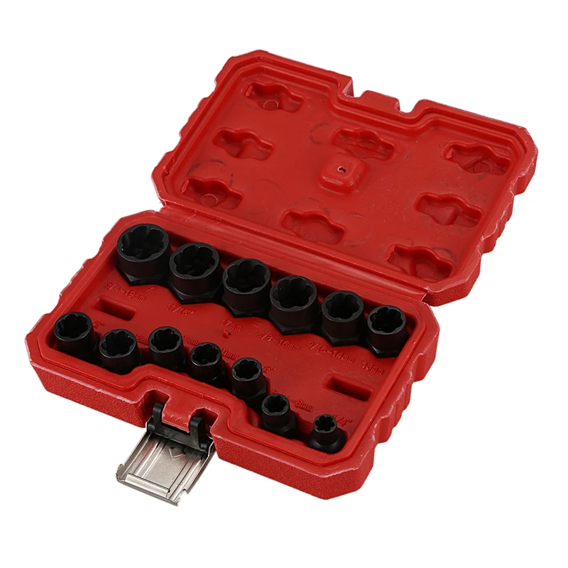 

13Pcs Daed Nut Bolt Remover Stud Extractor Socket Set(9-19Mm)