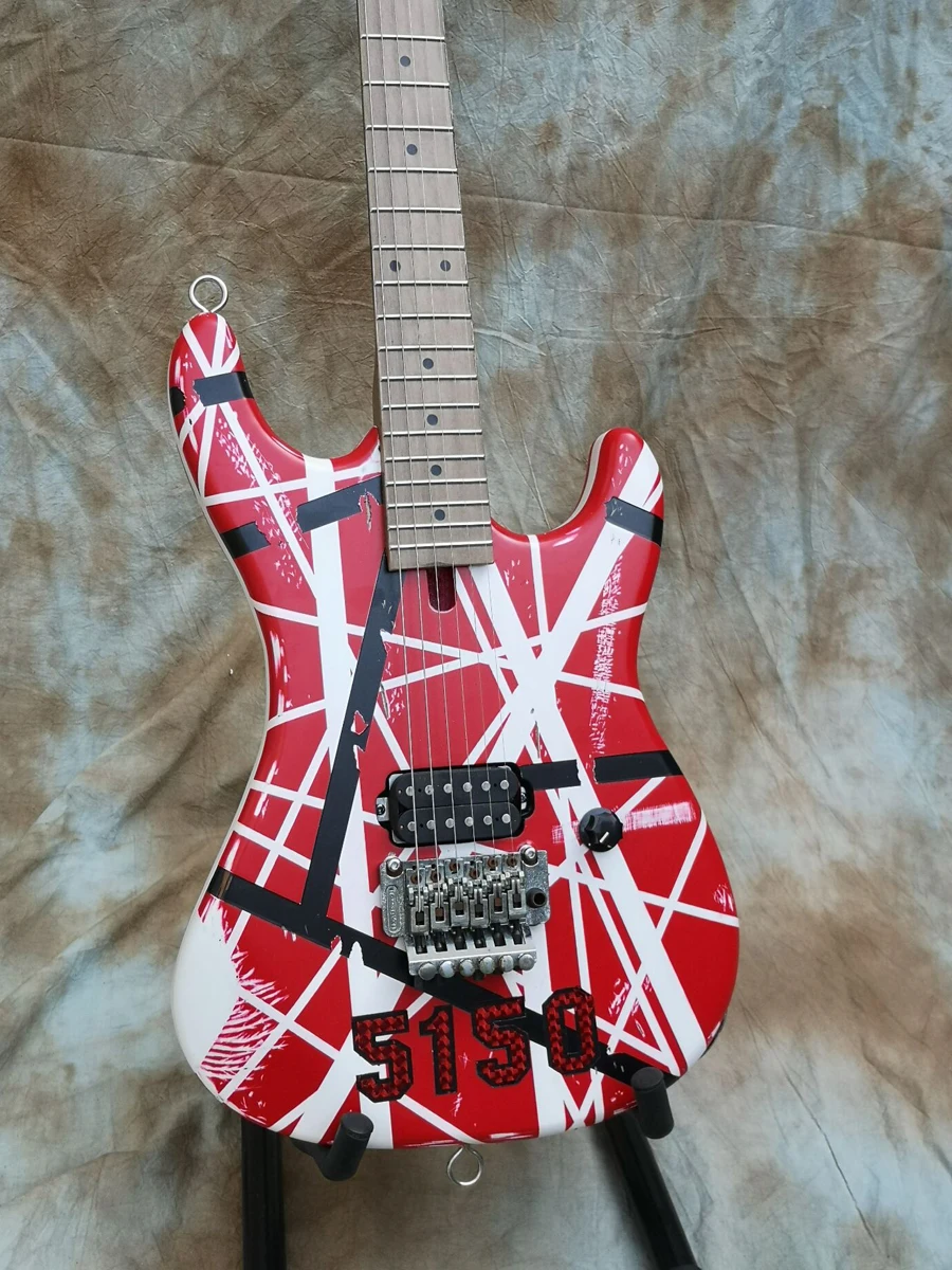 

Eddie Van Halen TRIBUTE,Electric Guitar 5150 Striped Guitar Quality Musical Instruments.