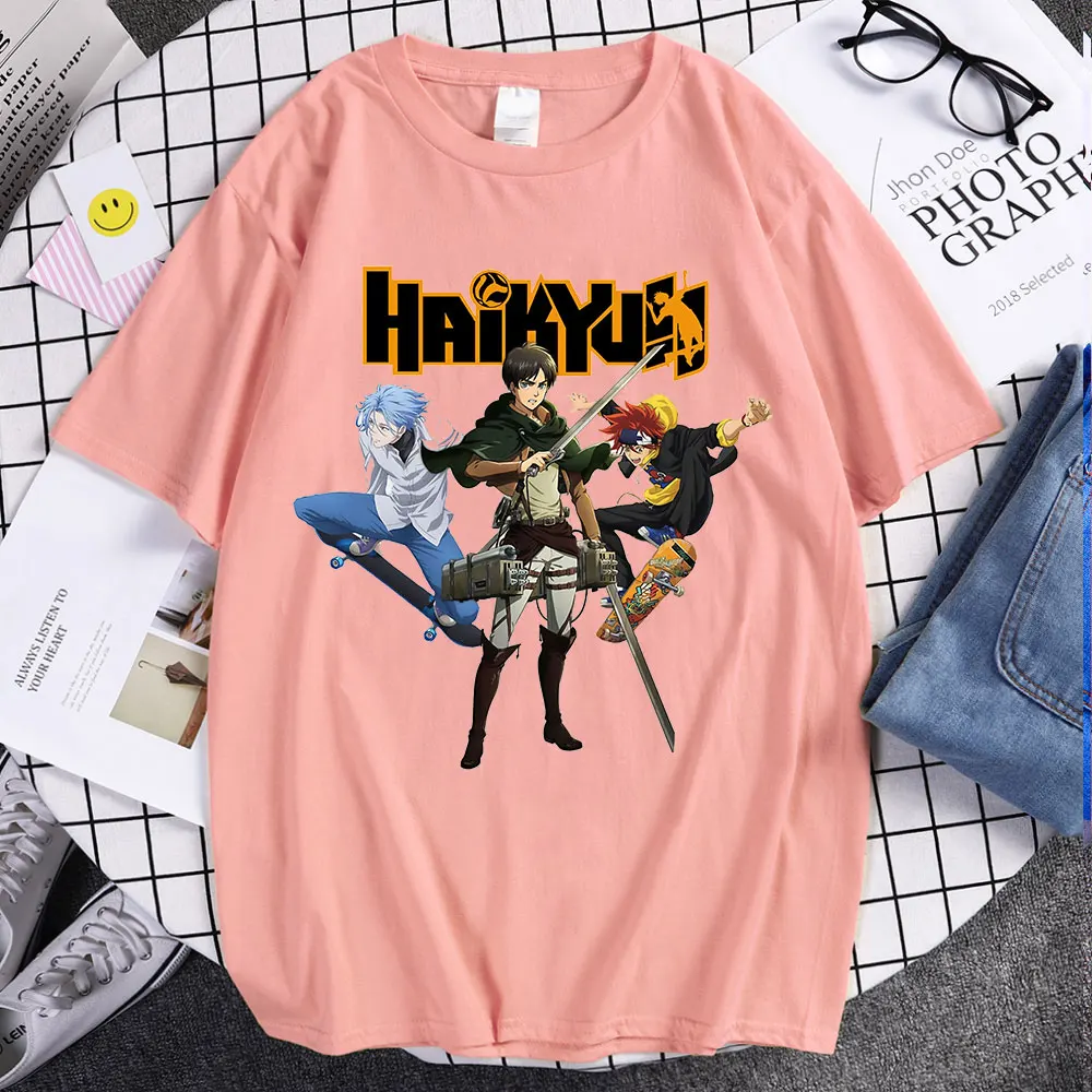 hot sale tees haikyuu jujutsu kaisen sk8 the infinity attack on titan fashion trend brand summer couple t shirts popular tshirts free global shipping