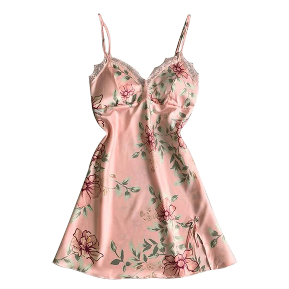 Pink Женская ночная рубашка без рукавов гладкая дышащая для дома Camisola Vestidos Feminino Nightie женская одежда - Цвет: Pink