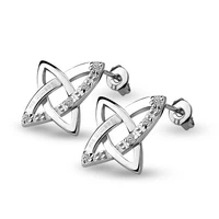 creative fashion accessories 925 silver star earrings for women personality star shaped zircon stone stud earrings girl jewelry