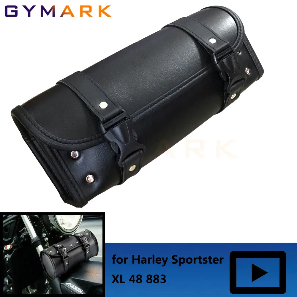 

Motorcycle Synthetic Leather Saddle Bag Front Tool Bag For Harley Chopper Cruiser XL 883 1200 X48
