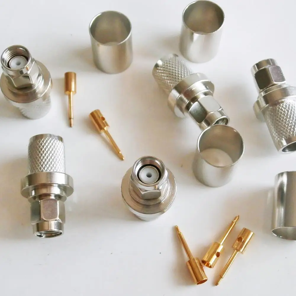 10X шт RF коаксиальный разъем SMA штекер Jack обжимной для LMR400 RG8 RG213 RG214 RG165 7D FB кабель