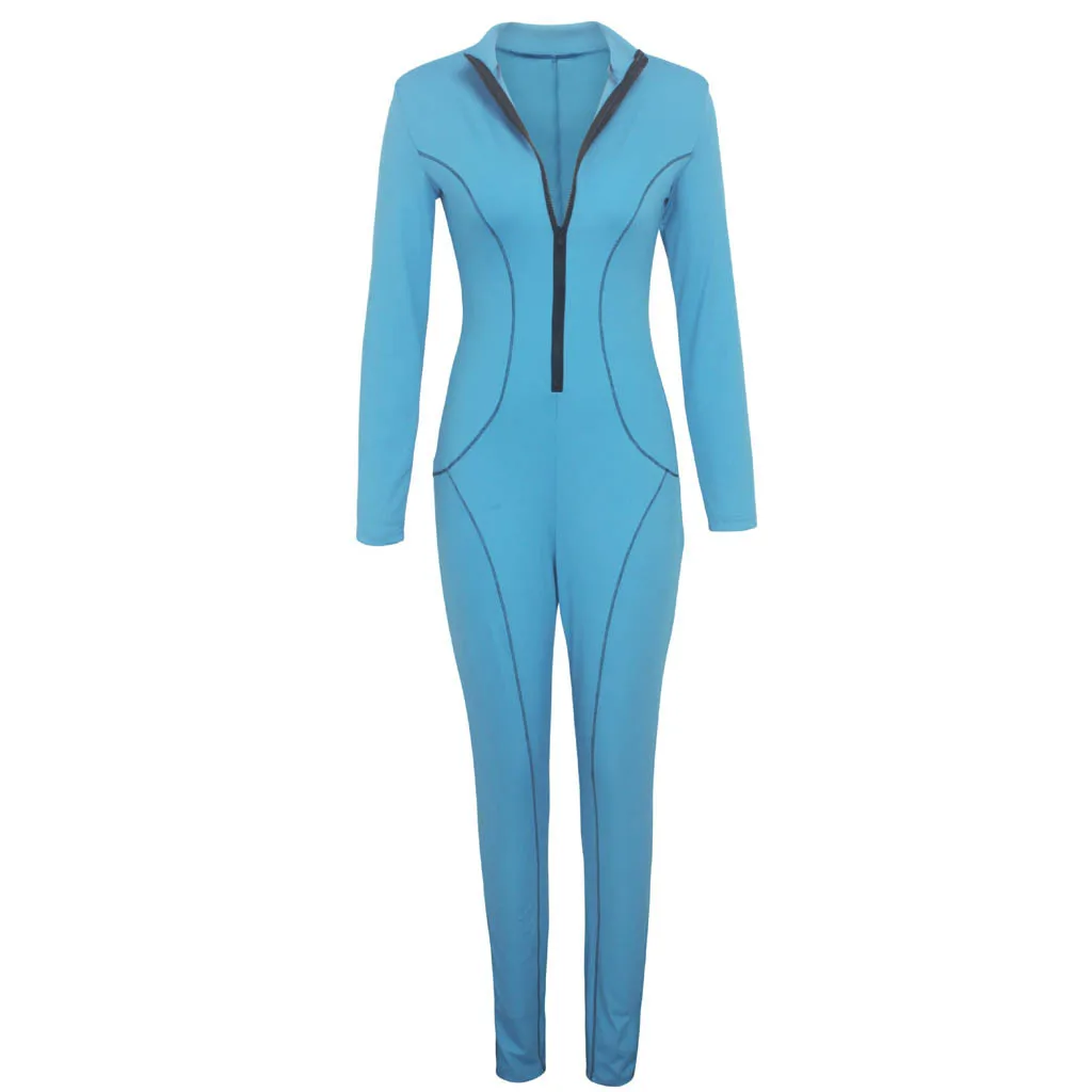 feitong sexy rompers womens jumpsuit V-Neck Belted Jumpsuit Party Club Playsuits Long Sleeve Jumpsuits Tight Overalls 9M3