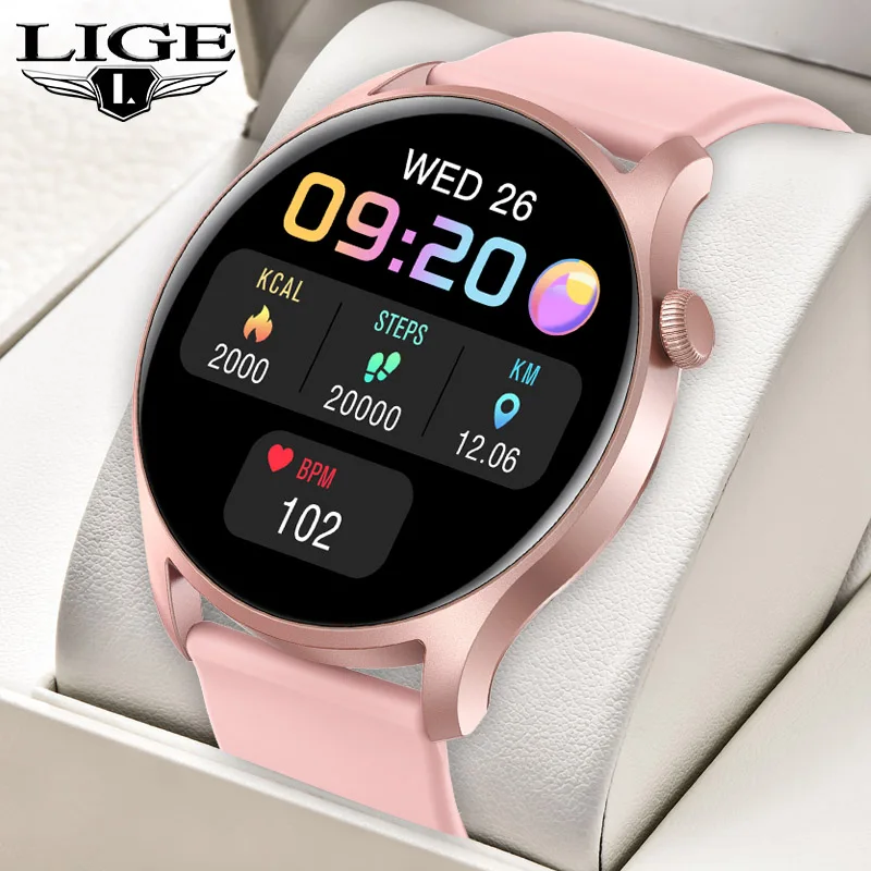 

Смарт-часы LIGE с сенсорным экраном и пульсометром для мужчин и женщин