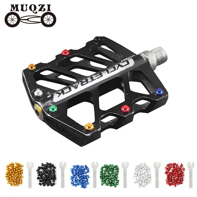 

MUQZI 50PCS Bike Pedal Screws m4 Ultra Light Skid-Proof Bolts Aluminum Alloy Anti-Slip Nail MTB Road Bicycle Parts