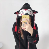 casual girl cute cat hoodies animal hoodies with ears and tail japanese embroidery hoodie oversized hoodie cute sweatshirt girls