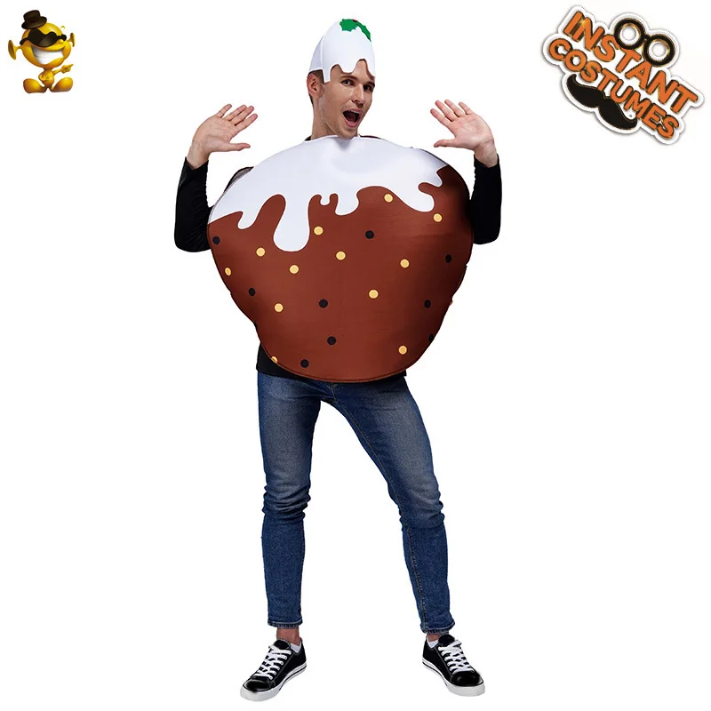 

Carnival Party Unisex Pudding Ice Cream Costume Fancy Dress Adult Christmas Pudding Jumpsuit
