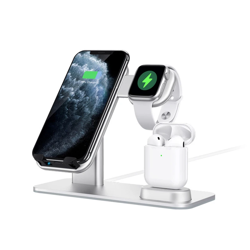 Беспроводное зарядное устройство 3 в 1 QI для iPhone 11 XR Samsung S8 S9 S10 plus Беспроводная