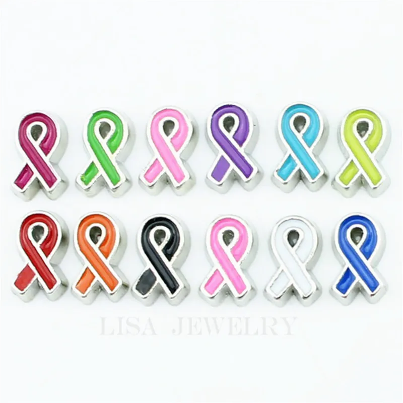 Новый дизайн 10 шт./лот Белая лента для рака молочной железы Плавающие Подвески