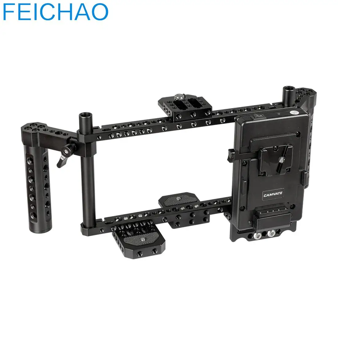 

Dual Handle Grip Adjustable Camera Monitor Cage Rig 7" 6" 5" Support Bracket Kit Universal for SmallHD FeelWorld Atomos Destview