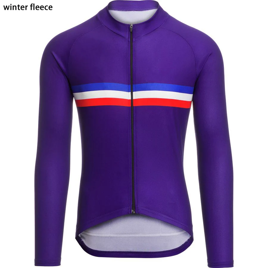 long sleeve Мужская зимняя одежда из флиса с длинным рукавом и без флиса, одежда для велоспорта красного, черного, синего, оранжевого, серого цвета - Цвет: long sleeve
