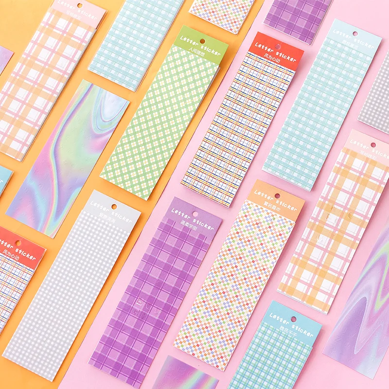 2 шт./компл. Милая сетка цифровые буквы цифры ПВХ лазерные наклейки Kawaii DIY для