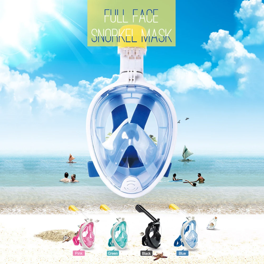 

6 Colors Seaside Silicone Diving Mask Swimming Underwater Anti-fog Detachable Diving Snorkeling Full Face Mask Summer Shipping
