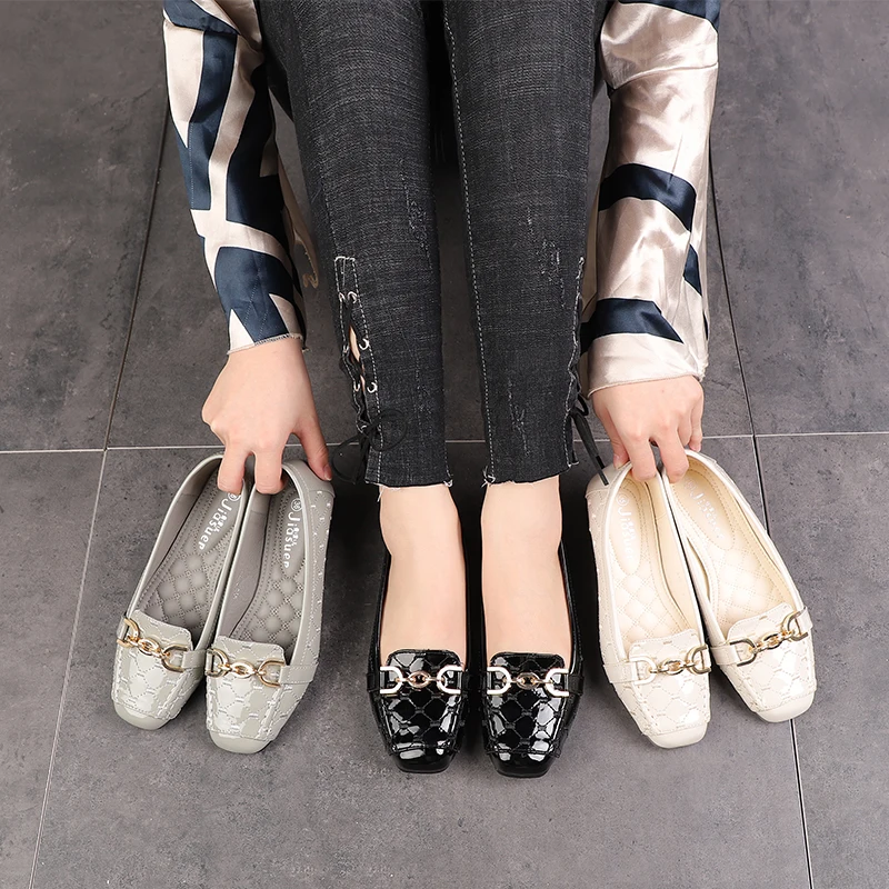 Zapatos de mujer moda/2019 г. Женская обувь на плоской подошве осенние Лоферы женская из