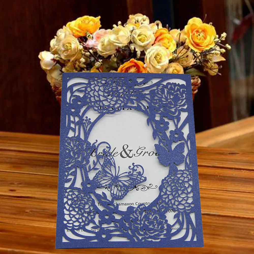 1 шт. тонкая резная Романтическая Свадебная вечеринка пригласительная карта в