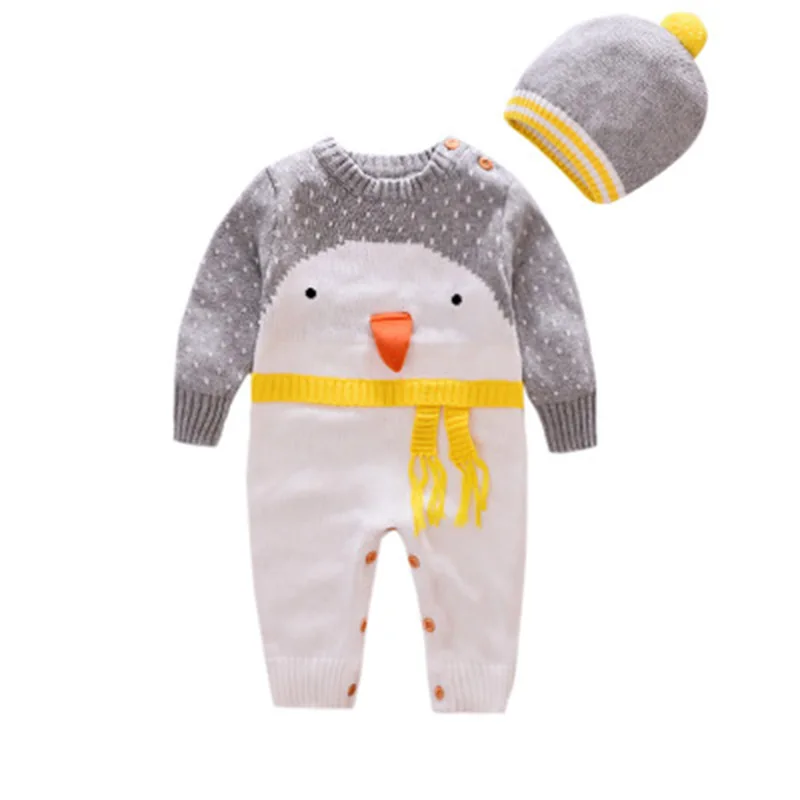 Детская зимняя одежда 2019 г. Вязаный новогодний костюм теплые комбинезоны для