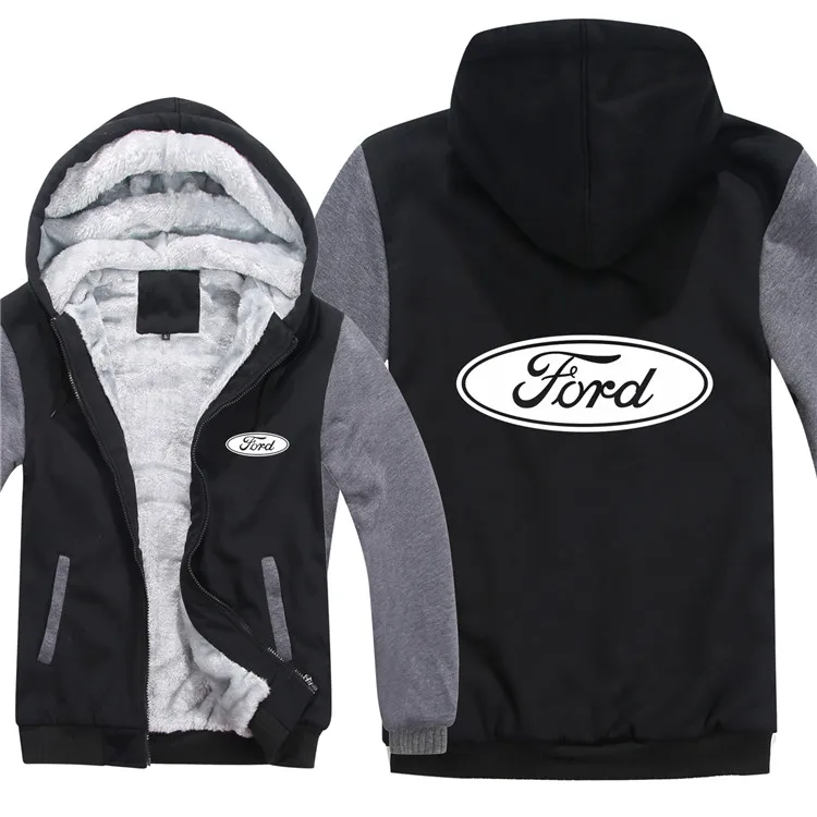as picture Ford толстовки зимняя Мужская модная повседневная шерстяная флисовая толстовка Ford пуловер Мужское пальто - Цвет: as picture