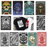 punk skull poker patch iron on transfers for clothes thermal transfer press hippie gothic heat transfer vinyl sticker washable