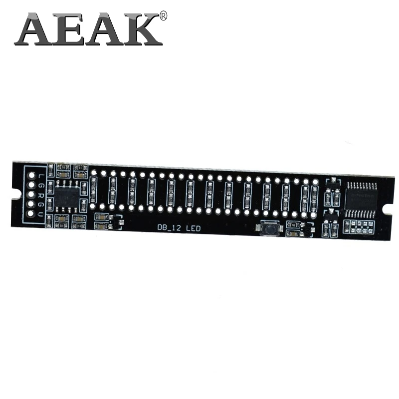 AEAK миниатюрный двойной 12 уровневый индикатор VU Meter плата стереоусилителя регулируемая скорости светильник