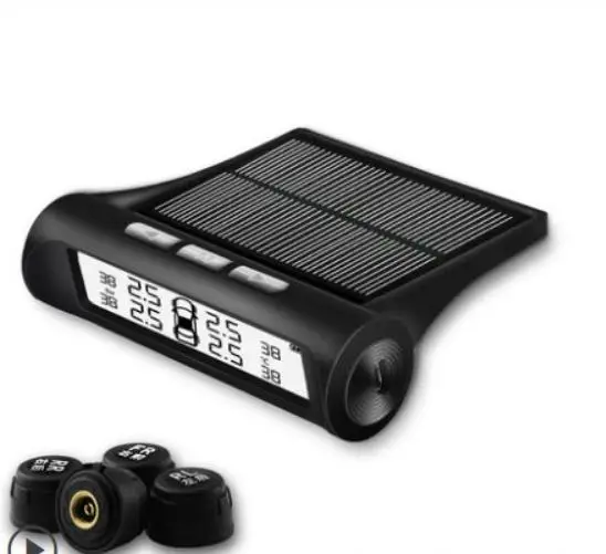 Солнечный источник питания TPMS автомобильная система контроля давления в шинах с 4 внешними датчиками PSI/BAR измерение высокого качества