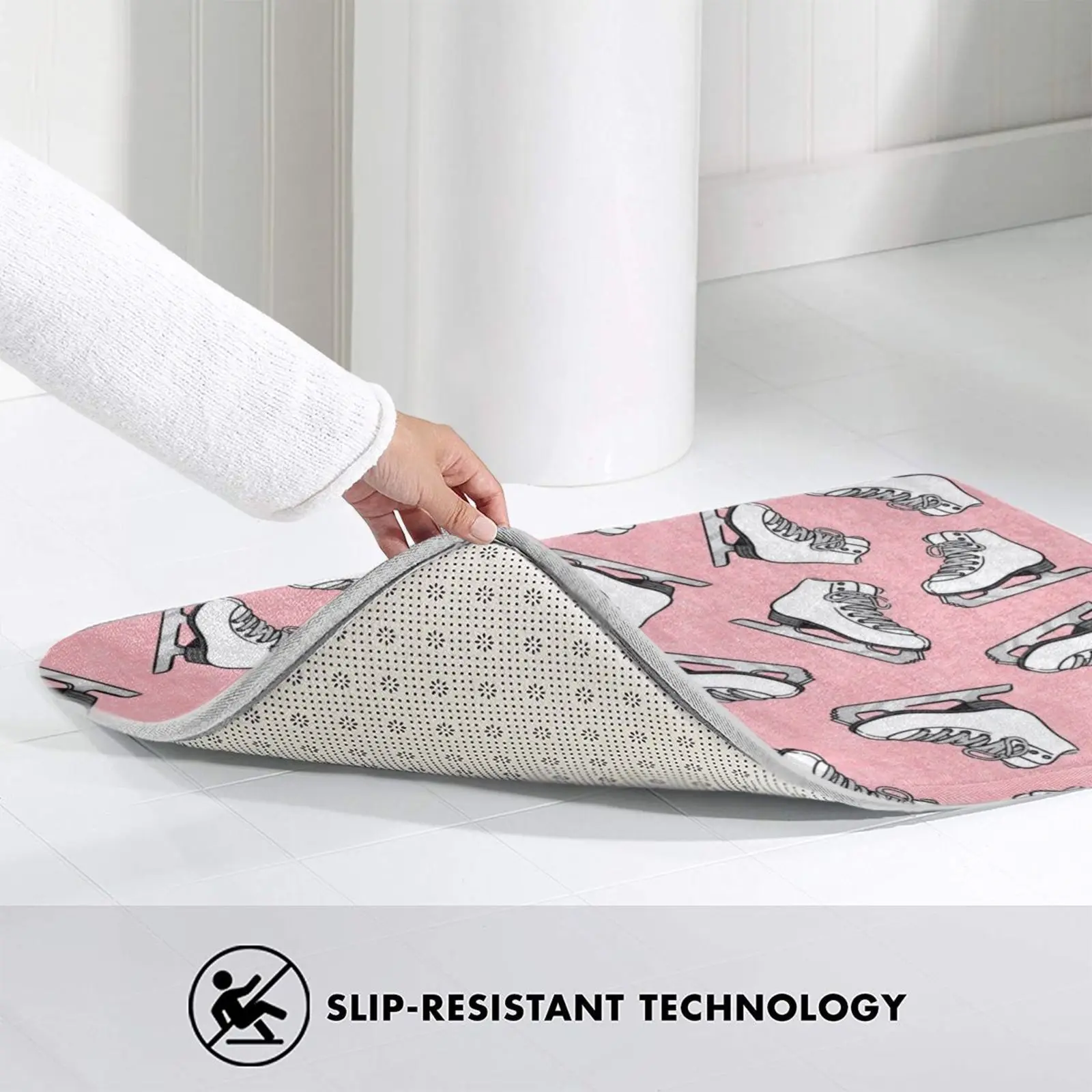 

Ice Skates - Figure Skating - Winter Sports ( Pink ) Carpet Mat Rug Cushion Soft Non - Slip Ice Skates Ice Skating Figure