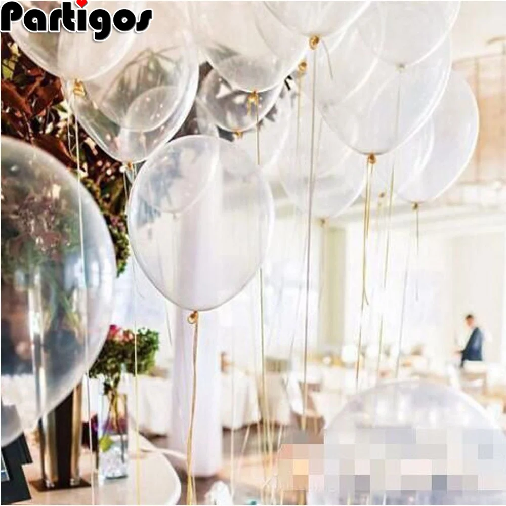 10 шт./лот 12-дюймовые толстые прозрачные латексные воздушные шары романтичное