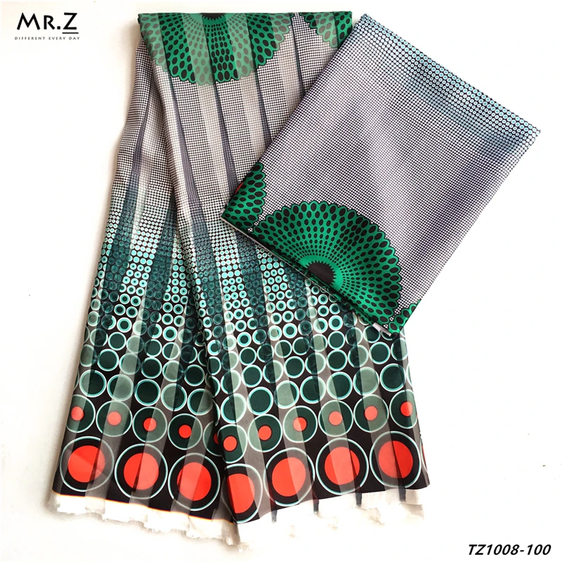 Mrzlaec африканская полоса органза шелк воск узор лента Ткань Высокое качество