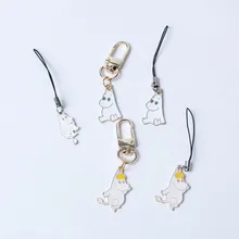 Moomin Mummi брелок мультфильм белый маленький брелок телефон металлический брелок водонепроницаемый 2 см Симпатичный Брелок