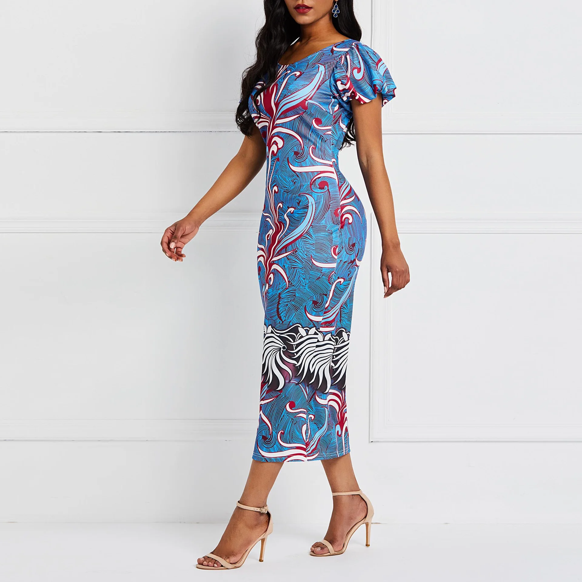 Женское офисное платье в африканском стиле размера плюс роскошное Брендовое