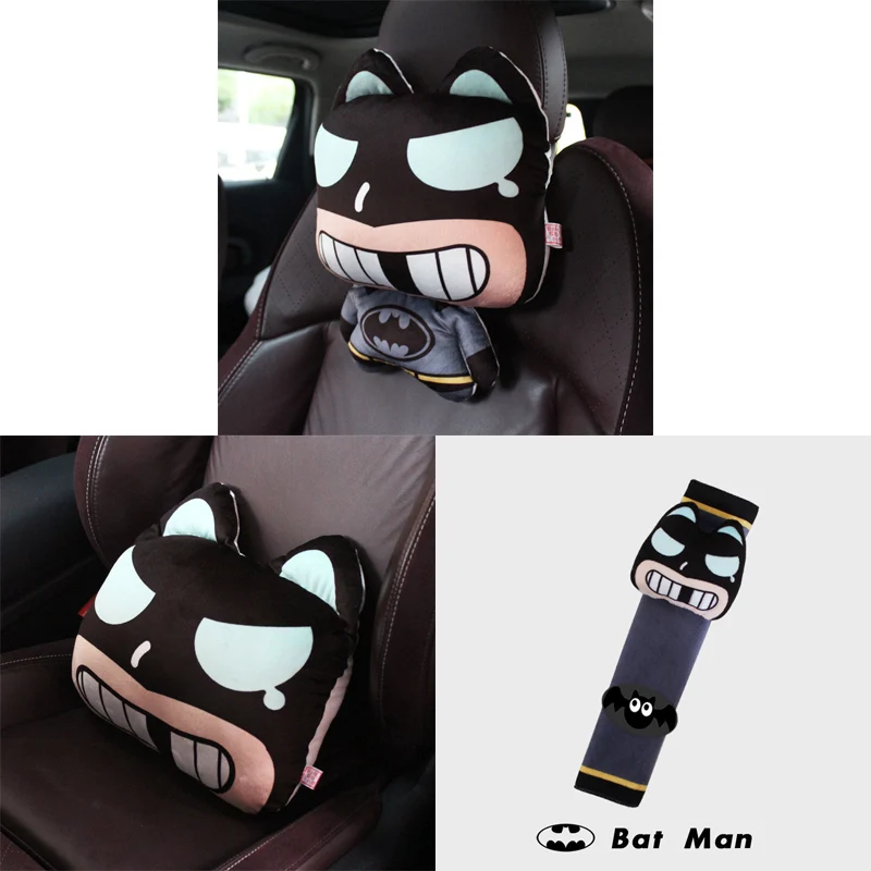 

Super Hero Car Accessories Seat Neck Pillow and Waist Cushion Headrest Soft Made in PP Cotton Cartoon