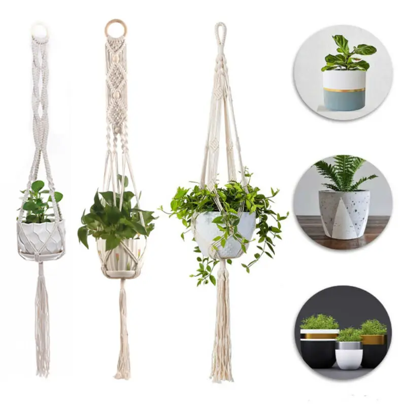 Домашний садовый декор вешалка для растений макраме подвесная посадочная