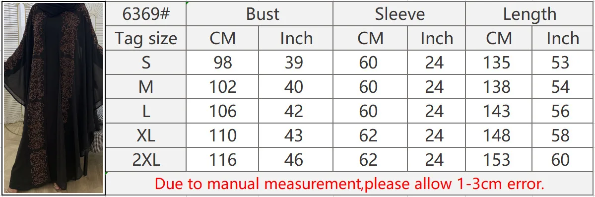 

WEPBEL Chiffon Rhinestone Women Muslim Abaya O-neck Full Length Abaya Batwing Sleeve Muslim Robe Fashion Female Islamic Clothing