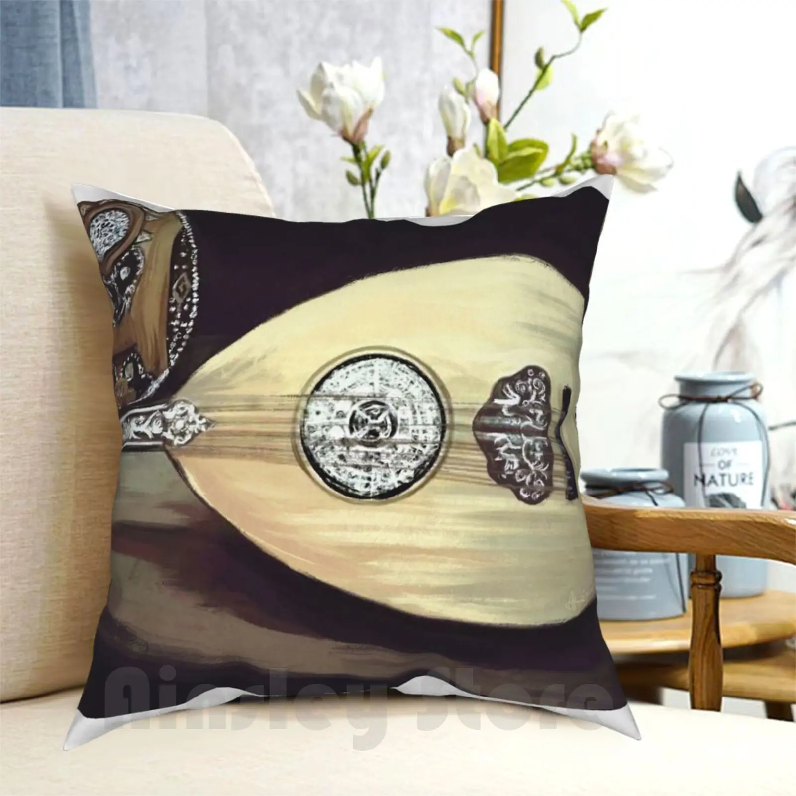 

Oud Pillow Case Printed Home Soft DIY Pillow cover Music Instrument Arabian Nights