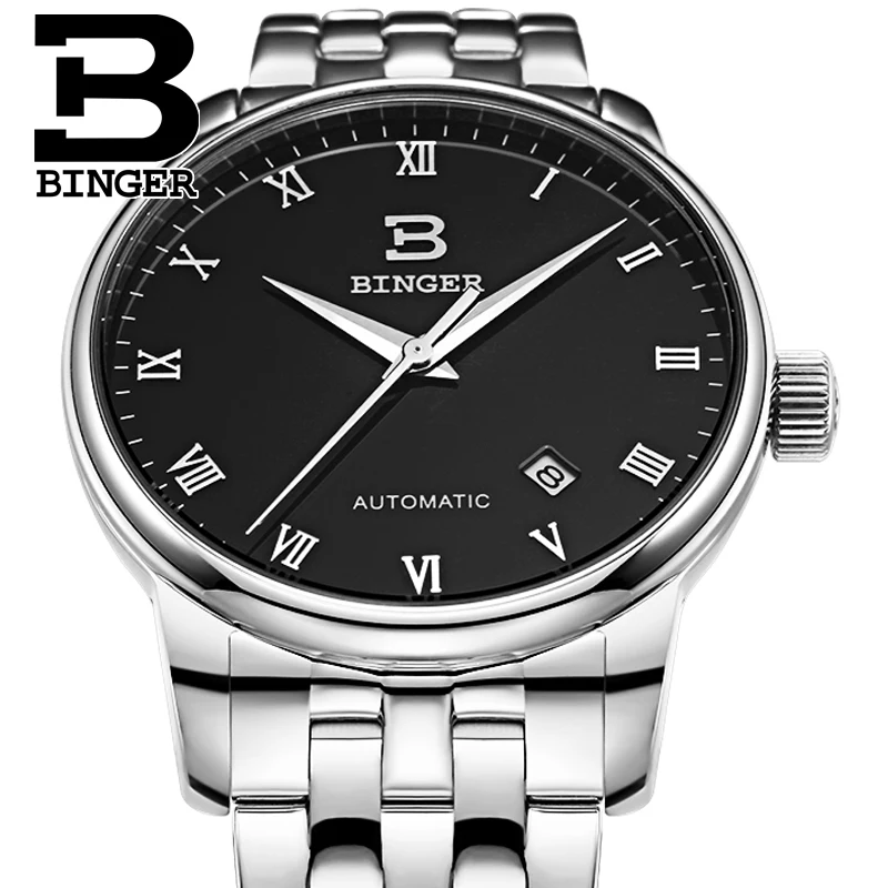 Швейцарские часы мужские роскошные Брендовые Бингер деловые механические