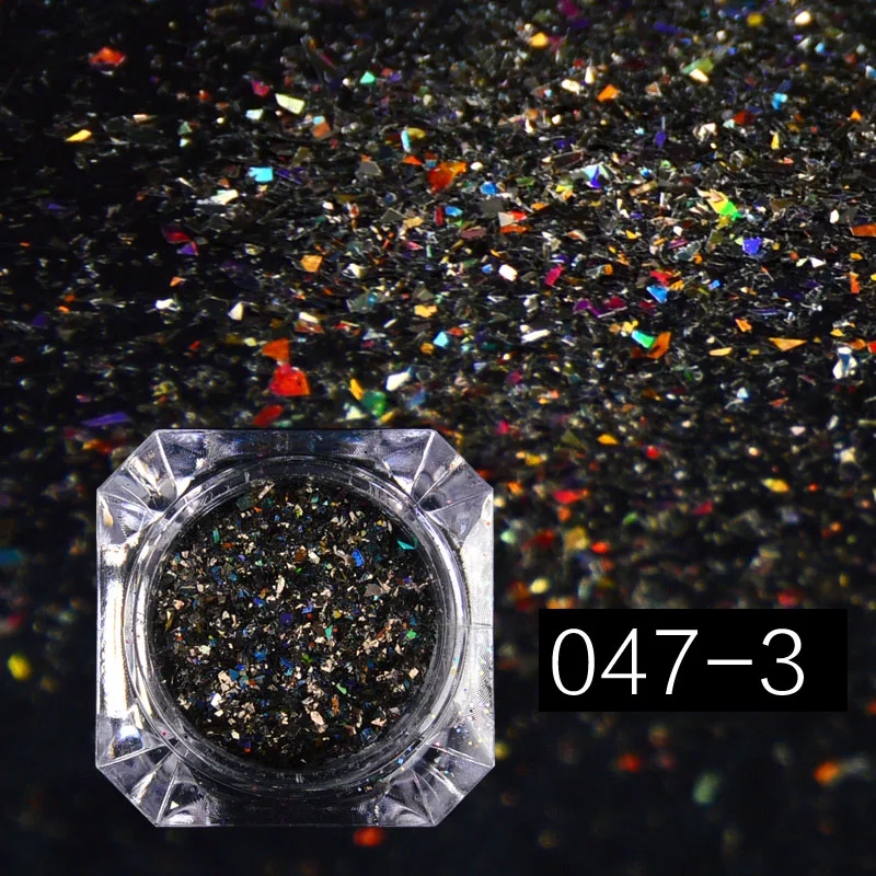 Лазерные красочные сломанные блестки блеск для ногтей летние Подвески дизайн DIY